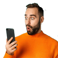 empresario asombrado viendo Plataformas de chatbots con IA